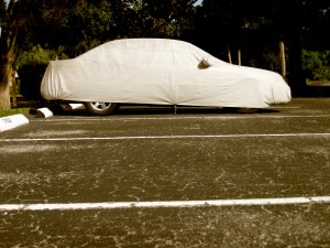 an image of car in parking lot